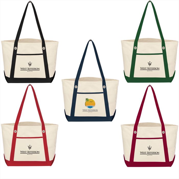 JH3220 Medium Cotton Canvas Sailing Tote With Custom Imprint